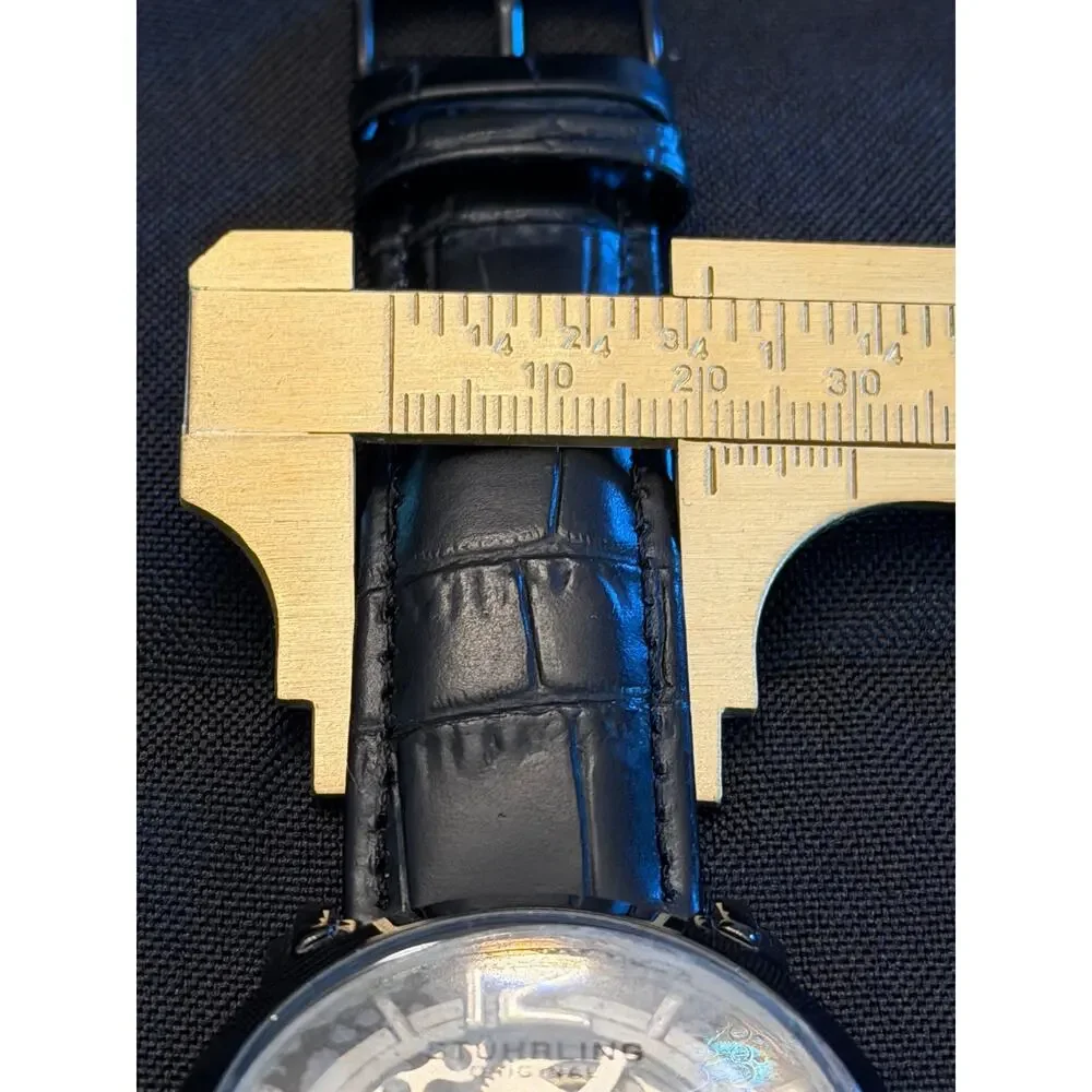 Stuhrling Original Skeleton Black Watch Polished Stainless Steel CAL.ST-90050